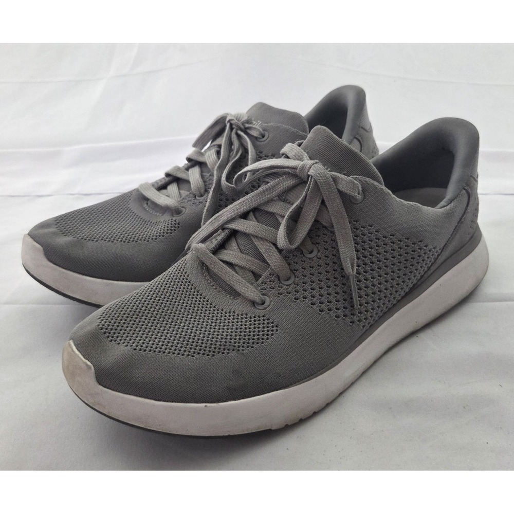 Kizik Hands Free Sneakers Mens 11 Wide Gray Knit Lace Up Comfort Athleisure Shoe